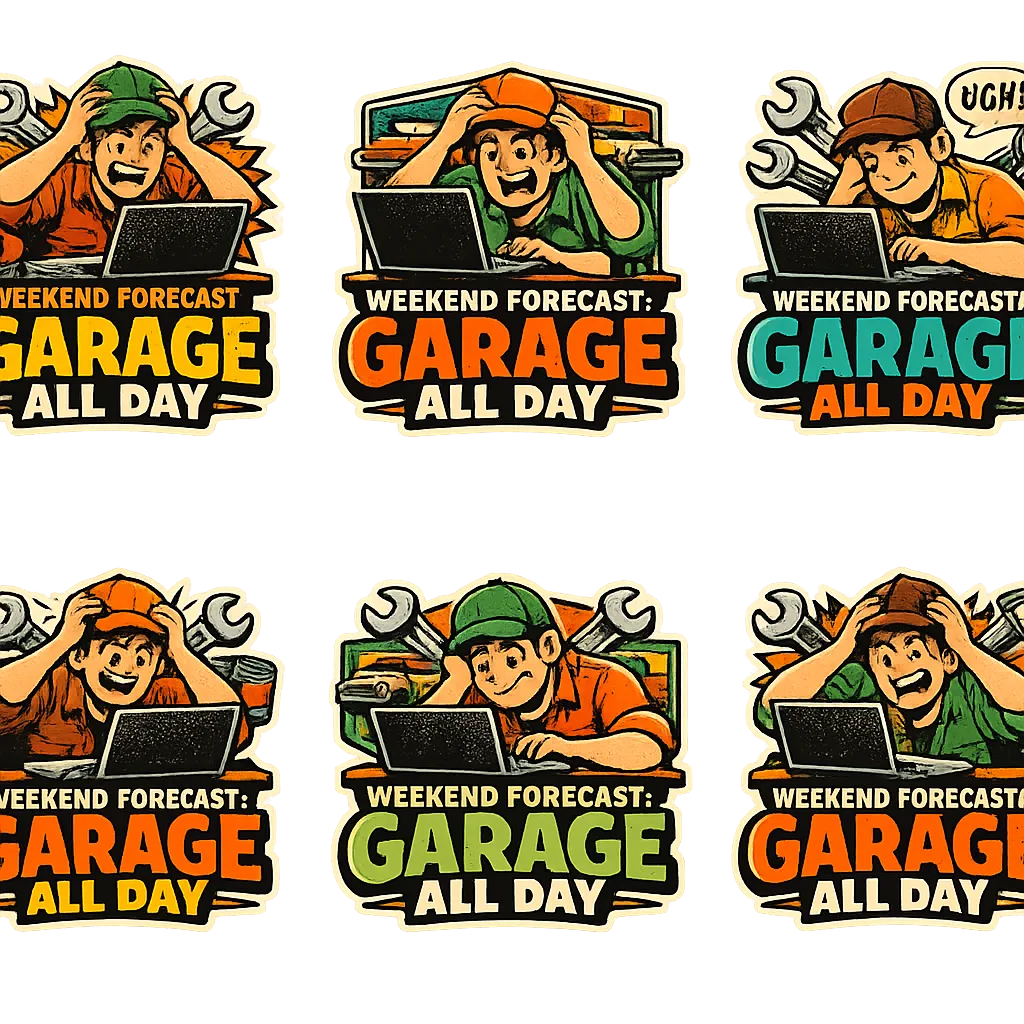 Vintage mechanic design, “Powered By Coffee And Torque”, large wrench illustration, retro sunset str