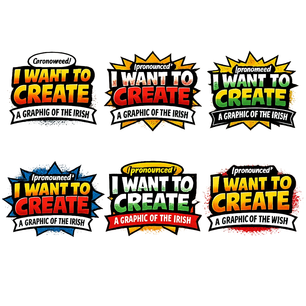 I want to create a graphic of the Irish phrases’Whats the craic’. The design should integrate Irish 