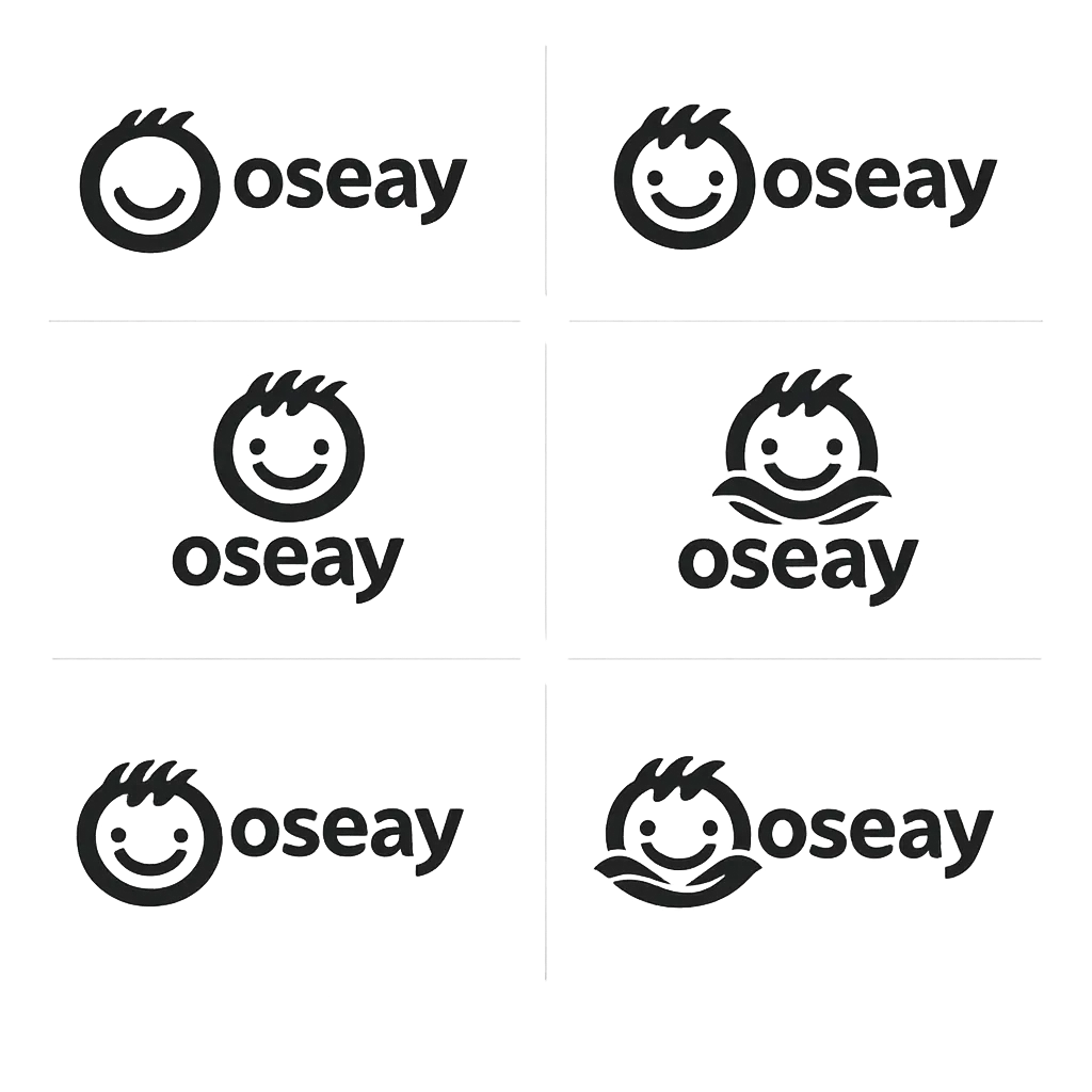 Creer mij een logo voor oseay, het mag bv een grote cirkel zijn ( de O ) dat lijkt op een smiley met