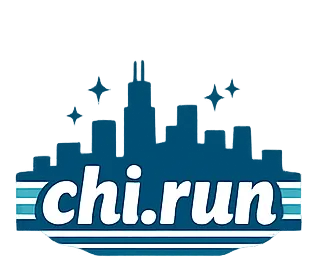 t-shirt logo for a chicago themed running website called "chi.run". The design should feature the wo