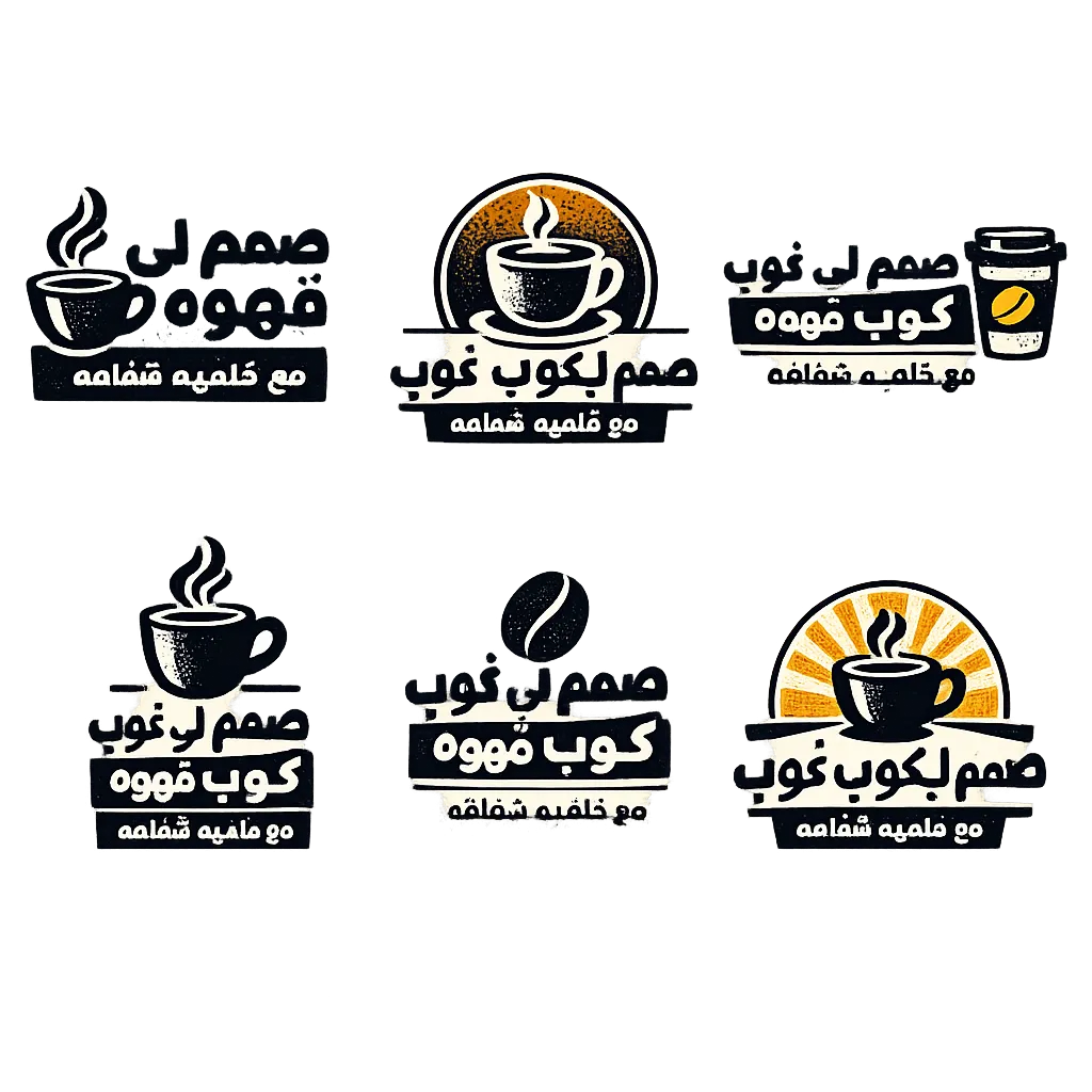 صمم لى كوب قهوه مع خلفيه شفافه