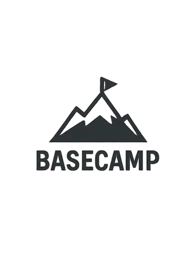 create a white hoodie with BASECAMP text on it