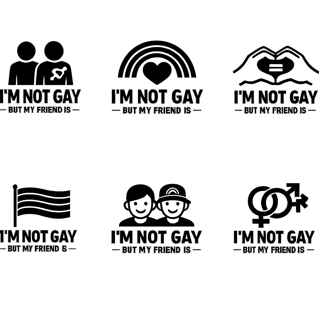A shirt design that wrote on it I'm not gay but my friend is for LGBT pride month