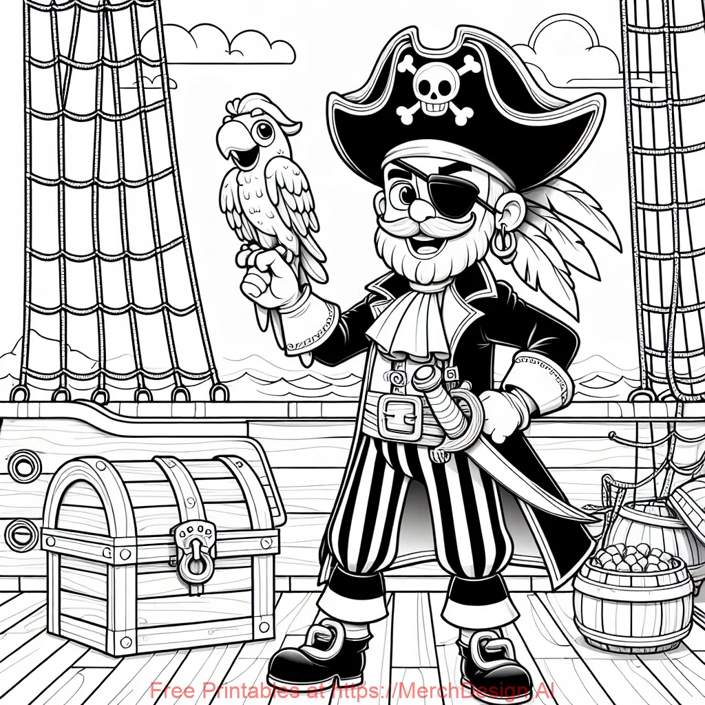 pirate coloring sheet for child