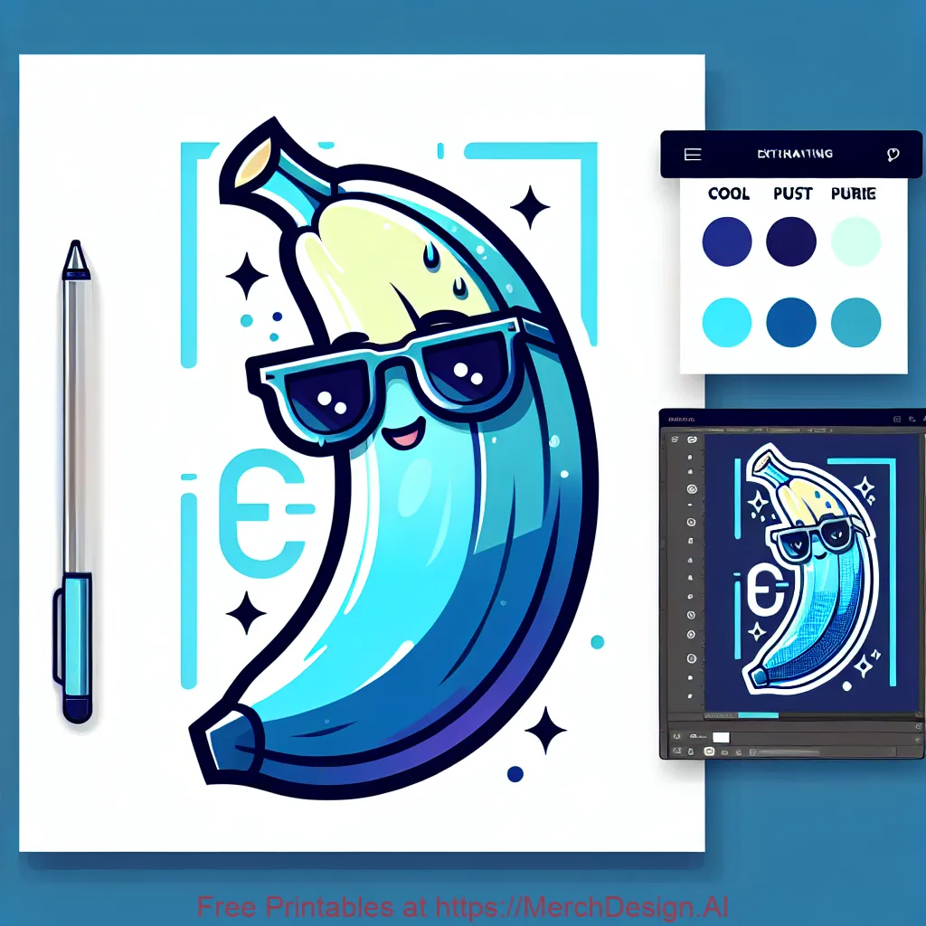 cool banana with face