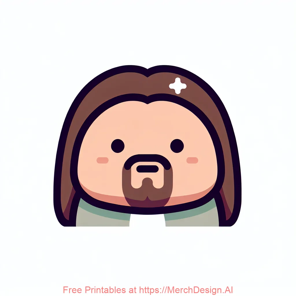 Brown long hair man, chubby