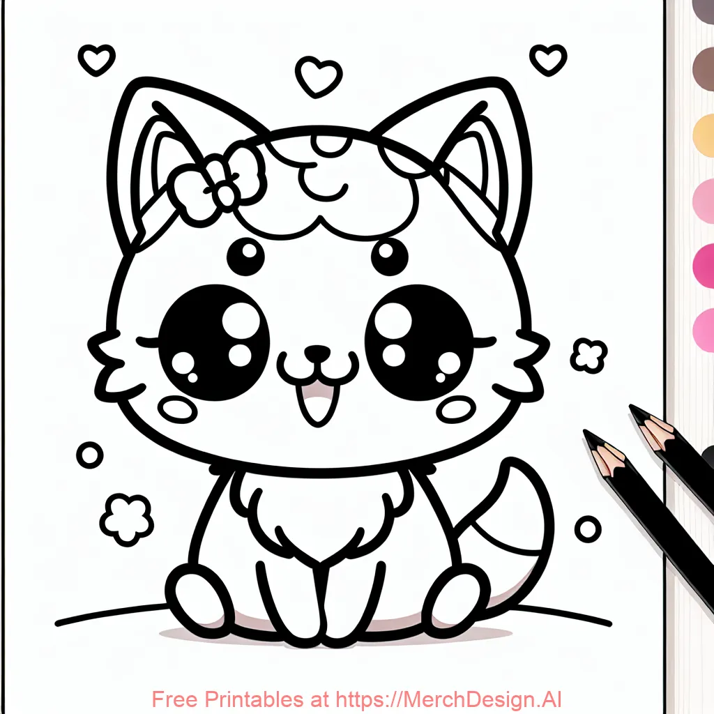 Kawaii style Cat smiling