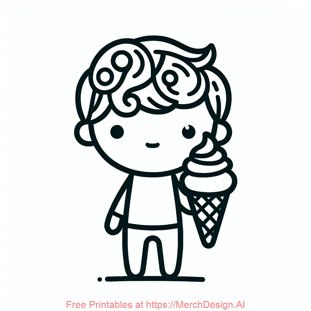 stick figure holding an ice cream cone